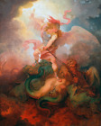 The Angel Binding Satan par de Loutherbourg 8"x10" impression d'art 8x10