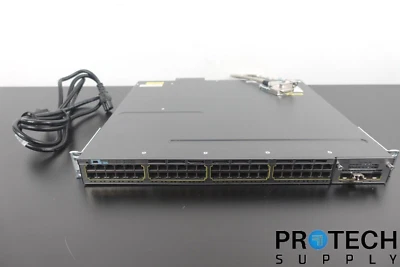 Cisco WS-C3750X-48PF-S 48-Port Gigabit IP Base Switch with Cables w/ WARRANTY - Image 1 of 4