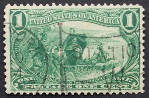 U.S. Used #285 1c Trans Miss. Gorgeous NY Flag Cancel. Choice! - Picture 1 of 2
