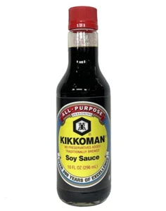 KIKKOMAN Todo Uso Salsa de Soja Naturalmente Preparada Cocina Especias Condimentos 10oz. - Imagen 1 de 2