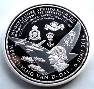 DUTCH FORCES DURING THE WWII INVASION, D-DAY 2014 BU Proof Medal, Low Mintage B8 - Picture 1 of 4
