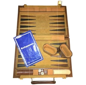 Fred Roberts Co. VTG Backgammon Briefcase Game Complete with 1 Substituted Piece - Picture 1 of 12