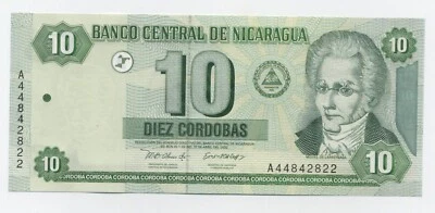Nicaragua 10 Cordobas 2002 Pick 191 UNC Uncirculated Banknote - Image 1 of 2