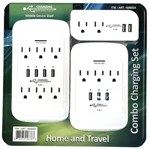 1600024 Charging Essentials Home and Travel Combo Charging Set Surge Protected, - Picture 1 of 8
