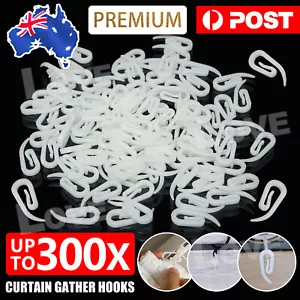 up 300x Nylon Curtain Gather Hooks Pencil Pleat Lace Boat Caravan Camper Plastic - Picture 1 of 12