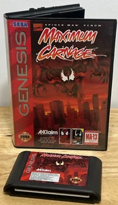 Spider-Man Venom: Maximum Carnage Sega Genesis W Case / Box BLACK Cart - Picture 1 of 12