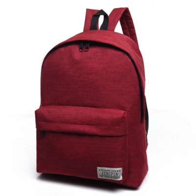 Pure color Canvas Backpack, female middle school student bag, Korean style small - Image 1 of 4