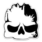 Skull Scary Black White car bumper sticker decal 4" x 4"