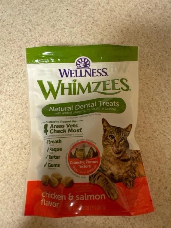 4 Bags Wellness Cat Dental Treats, Natural Chews, Chicken and Salmon Flavor 2 OZ - Image 1 of 1