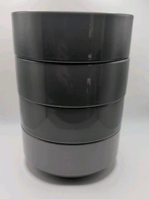 Tabletops Gallery Set of 4 Modern Cereal Bowls- Shades of Grey - Stackable - NEW - Image 1 of 4