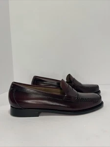 G.H. Scarpe Bass Weejuns mocassini da uomo taglia 10,5 D bordeaux in pelle logan penny - Foto 1 di 8