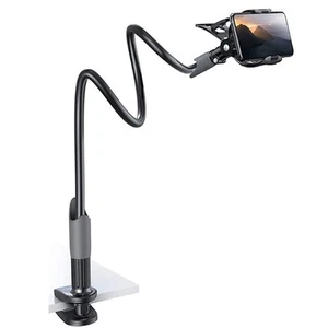Cell Phone Holder with Charging Wire Flexible Gooseneck Clip Bracket Clamp Stand - Photo 1 sur 10