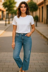 Levi’s Damenjeans 30 x 32 Ribcage Straight volle Länge neu mit Etikett - Bild 1 von 7