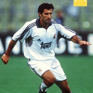 VTG ADIDAS Real Madrid 2000 Home #10 Figo Soccer Jersey Mens Small - Picture 1 of 12