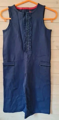 Mini Boden 3/4 Bramble Navy Ruffled Overalls Jumpsuit 4-5 Years Brand New G1 - Image 1 of 3