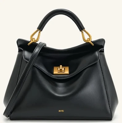 JW Pei Lucia Classic top handle women's small satchel crossbody bag - BLACK - Image 1 of 4