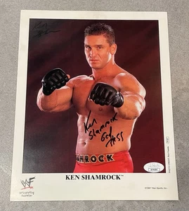 Foto 8x10 firmada por Ken Shamrock ~ Promo WWF ~ CERTIFICADO DE AUTENTICIDAD JSA ~ Autografiada X2 - Imagen 1 de 7