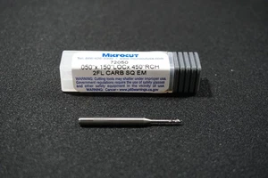 MICROCUT .05" X 1/8SHK X .15L,2FL,RN,LR,.450 REACH,1-1/2 OL, SECM, FREE SHIP,1PC - Picture 1 of 1