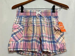 Wonder Nation Girls Pull-On Shorts Side pockets Linen Plaid U pick size New - Picture 1 of 3