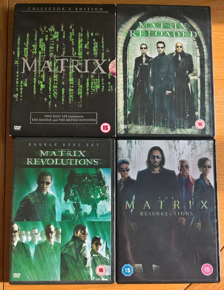 The Matrix 1-4 Complete DVD Collection Reloaded Revolutions Resurrections R2 - Image 1 of 1