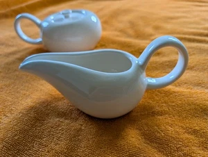 Russel Wright American Modern White Creamer and Sugar Bowl with lid MINT - Picture 1 of 5
