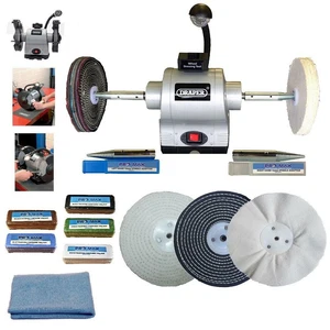 Pulidora de banco Draper 8" 550W con kit de pulido de metal Pro-Max 8" - Imagen 1 de 7