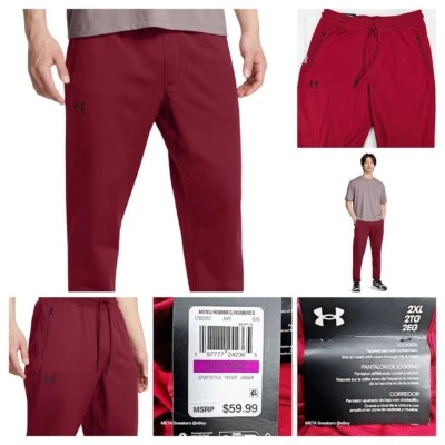 Under Armour 2XL Men's Pants Cardinal Red/Black UA Training Comfort Jogger - NWT - Image 1 of 4