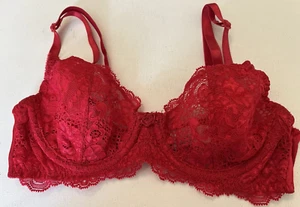 Victoria’s Secret Vtg 90's Y2K Red unpadded lace under wire bralette 34 A - Picture 1 of 6