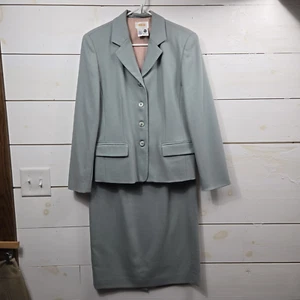 Conjunto blazer de 2 piezas para mujer Talbots talla 6 y falda talla 10 lana verde - Imagen 1 de 22