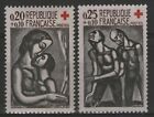 FRANCE:  n°1323/1324 **, paire croix-rouge 1961  (cote 6€)