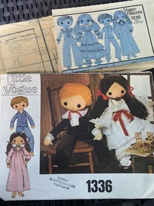 Little Vogue 1336 Dolls Stuffed Soft Clothing Pattern Uncut FF Toy Rag VTG 80s - Picture 1 of 4
