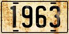 Véhicule antique Dodge, Ford ou Chevrolet 1963 plaque d'immatriculation altérée