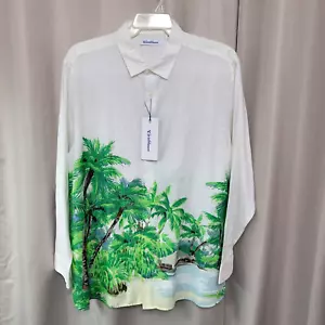 Caribbean Roundtree & Yorke Long Sleeve Shirt Men's Size XL Linen Blend NWT - Picture 1 of 9