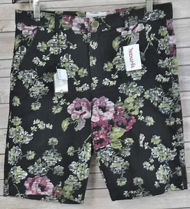 Sovereign Code Men's Black Flat Front Floral Casual Shorts Size Large - Picture 1 of 5