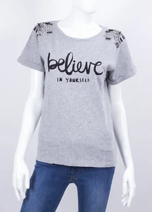 MARKUP DAMEN T-SHIRT RUNDHALS MIT DRUCK UND STRASS AUF DEN SCHULTERN IN 3 VARIANTEN - Bild 1 von 18