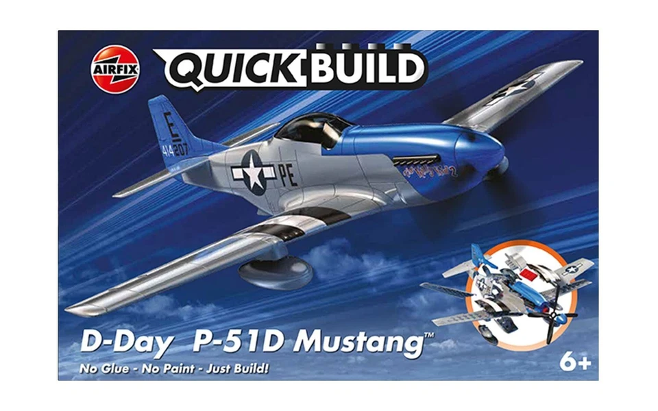 Airfix J6046 QUICKBUILD P-51D Mustang No Glue - No Paint - Just build! - Image 1 of 1