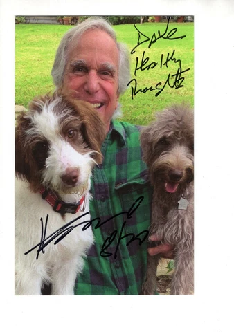 HENRY WINKLER HAND SIGNED 4x6 PHOTO+COA     HAPPY DAYS ACTOR     FONZ    TO DAVE Cover