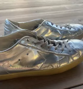 GOLDEN GOOSE GGDB SUPER STAR Mens Silver Sneaker US 12 EU 42 UK 9 USED in JPN - Picture 1 of 13