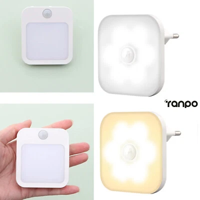 Sensor de Movimiento LED Luz Nocturna Eu Us Lámpara de Pared Pequeña con Habitación Pir En Interior Fresco Foto 1 de 4