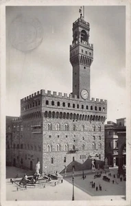 Piazza della Signoria Firenze Florencia Italia 1932 foto real postal RPPC - Imagen 1 de 2