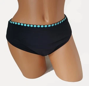 Profile NEW Solid Black Women's Size L Large 14 Swimsuit Bikini Bottom $48 4541 - Picture 1 of 2