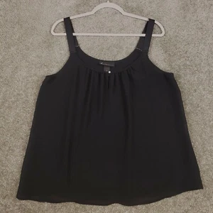 Lane Bryant Black Sheer Sleeveless Blouse Size 14 Womens Tank Chiffon Camisole - Picture 1 of 8