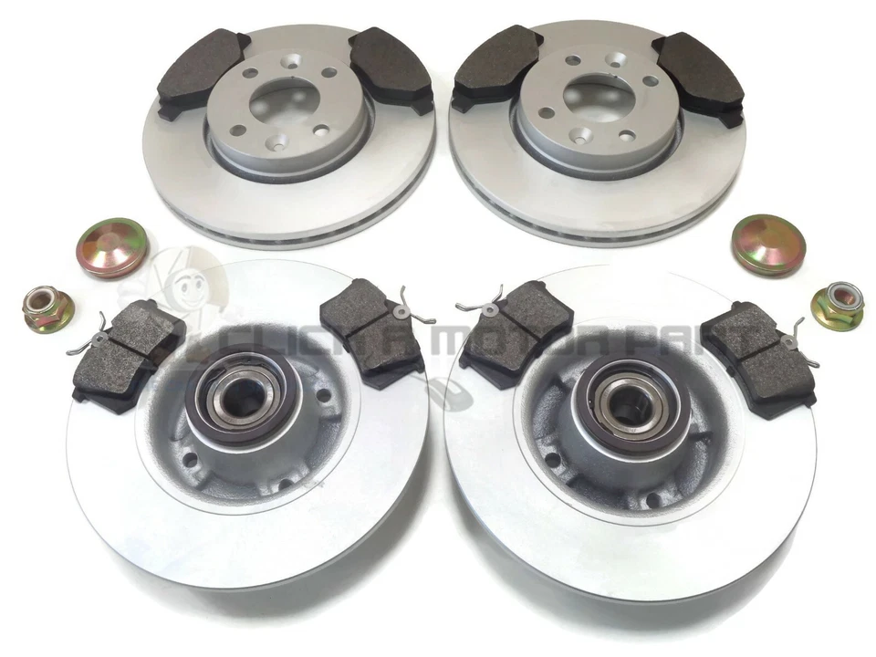 DISCOS DE FRENO DELANTEROS Y TRASEROS RENAULT MEGANE MK2 1.4 ALMOHADILLAS COJINETES DE RUEDA ANILLOS ABS Foto 1 de 1
