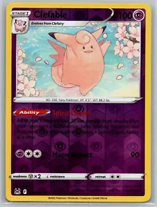 NM Clefable 063/196 Reverse Holo Rare Lost Origins Pokemon 2022 - Picture 1 of 2