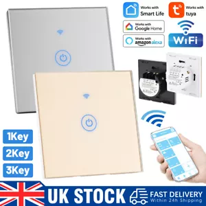 1/2/3 Gang Smart Light Switch Tuya Touch App Control NO Neutral Wire Required UK - Picture 1 of 36