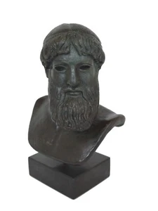Zeus or Poseidon museum reproduction sculpture bust bronze effect - Picture 1 of 4