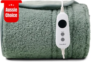 Reversible Sherpa & Coral Fleece Electric Heated Throw Blanket 160X130Cm Energy - Picture 1 of 12