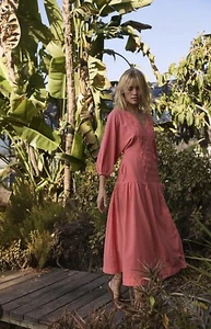 Free People Ladies On The Move Pink Midi Dress Size XS - Picture 1 of 2