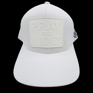 G Fore Golf Hat White Flex Fit Pray For Birdies Adjustable Snapback Cap Preowned - Picture 1 of 18