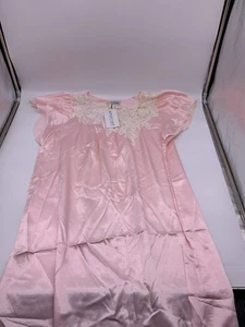 Camicia da notte donna vintage Natori rosa pizzo Neiman Marcus dettaglio perla - taglia S - Foto 1 di 4